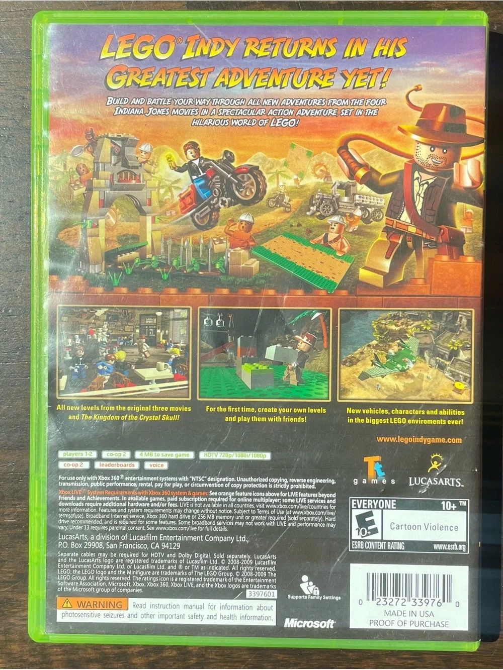LEGO Indiana Jones 2: The Adventure Continues Xbox 360 No Manual FAST SHIPPING
